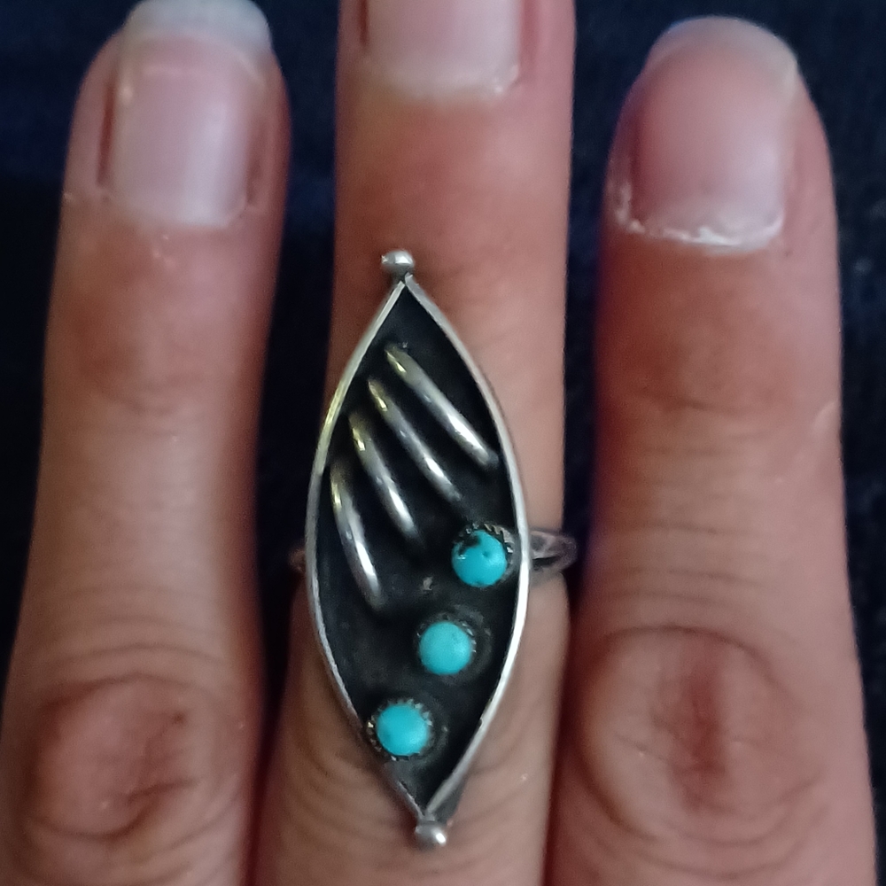 DISHITA zuni sterling and turquoise ring